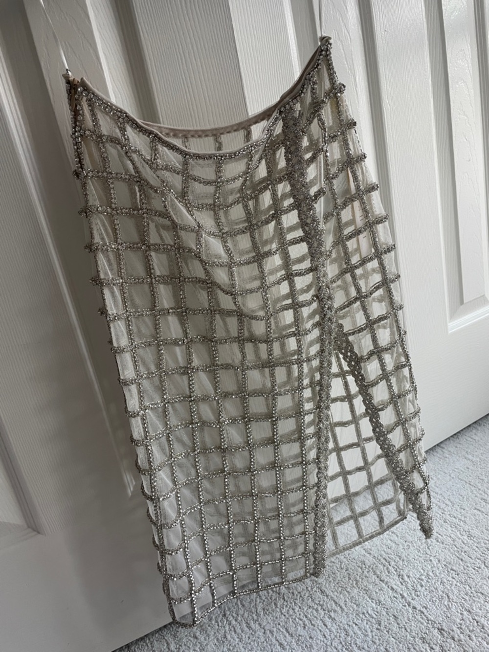 MESHKI Crystal Beaded Sheer Skirt